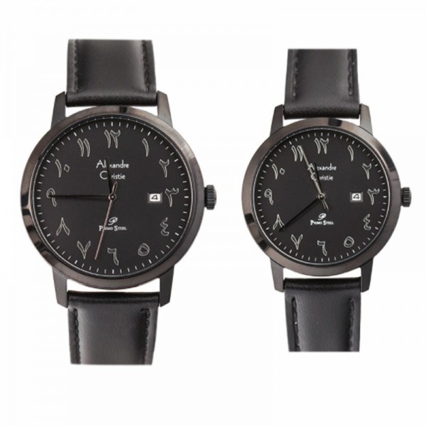 Alexandre Christie AC 1024 Full Black Leather Couple